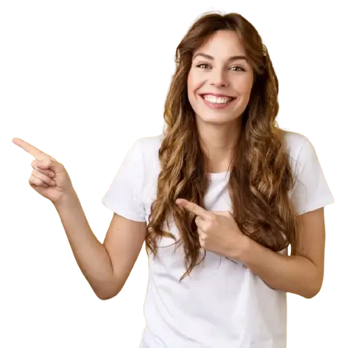 Optimizare Sites - Criação e Otimização de Sites - Como divulgar meu negócio com anúncios e publicidade online (8) - Moça Apontando o Conteúdo