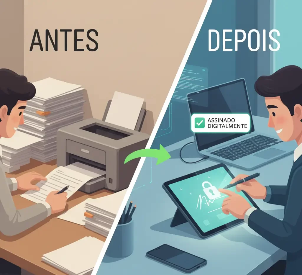 Antes e Depois Como Assinar Documento Digitalmente